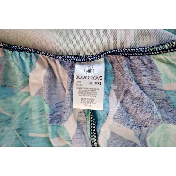 Body Glove Women's Sz XL Manoa Falls Leaf Print Swimsuit Cover Up Ivy Dress - Picture 3 of 7